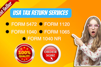 prepare us tax returns 1040, 1120, 1065 and 1120s