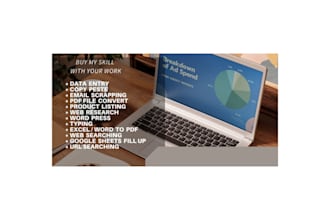 be virtual  assistant of your data entry services, URL finder