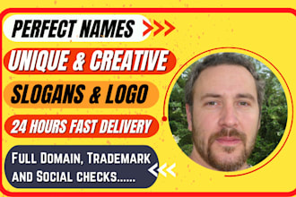 brainstorm 20 perfect business names, brand names or company names with slogans