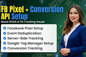 fix or setup meta pixel, facebook conversion api, server side tracking