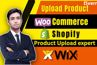 add products or upload product on woocommerce, wix or shopify store or website
