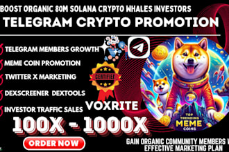 boost 100million solana meme coin crypto investors, boost volume, holders