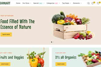design profitable vegan shopify store groceries store vegetarian organic fruits