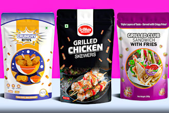 do expert pouch label, pouch packaging, box packaging design
