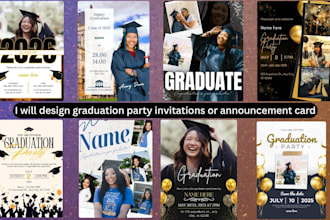 design graduation party invitations or announcement card