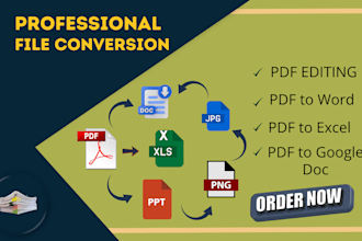 convert PDF to word, google docs, excel, jpeg, and png