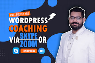 provide you one on one wordpress coaching via skype or zoom