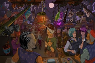 create digital art and concept art