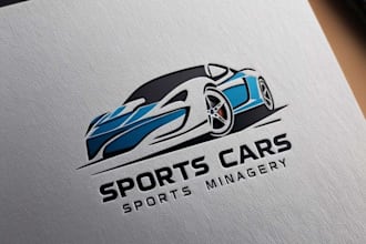 do modern sport car logo design for your brand
