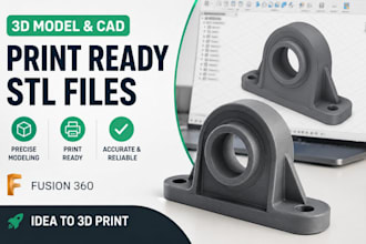 design 3d model, cad, print ready stl files for 3d printing