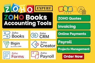 setup zoho books accounting software quote invoicing zoho project management CRM