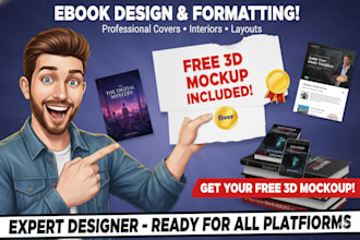 design, format your ebook cover with free 3d mockup