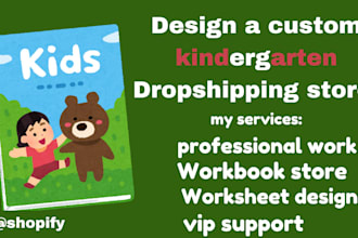 do custom worksheets activity book shopify store, children book website design