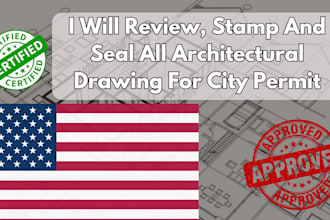 review and stamp florida, texas pe stamp architectural drawing for city permit