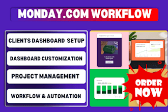 setup monday CRM workflow board workspace suitedash client portal monday com