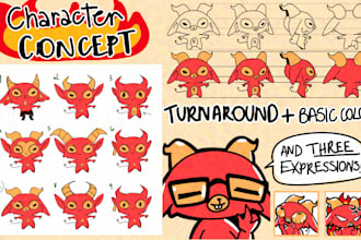 draw your cute character design sheet