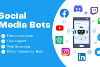 develop a website automation bot, social media bot