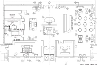 draw expert cad 2d floor plan, elevations and furniture layouts