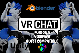 model realistic vrchat avatar, furry avatar, fursona vtuber