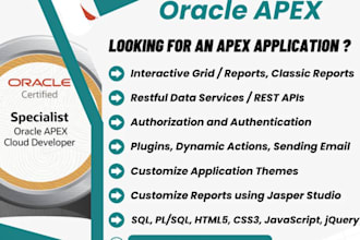 develop rdbms database and wpa web app project oracle apex