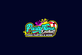 design glowing foam party business logo