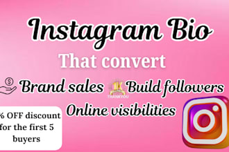 write SEO instagram bio that leads to result