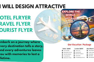 design attractive hotel flyer, travel flyer, tourist flyer