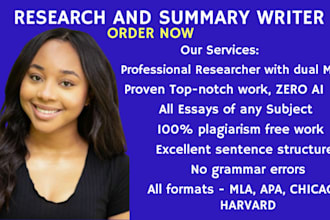 conduct extensive research and write summaries for any topic