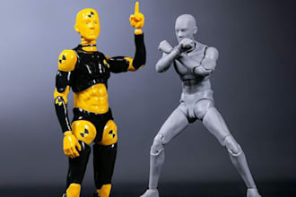 3d articulated action figure,3d action figure for print,3d printed anime figure