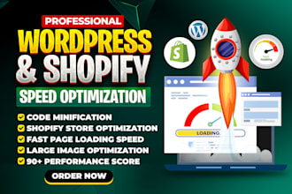 speed up and optimize wordpress or shopify website speed optimization