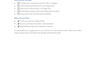 do typing and data entry work
