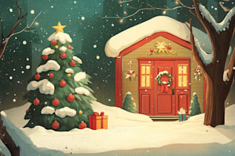 do  amazing christmas card or invitation card design
