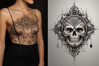 draw unique custom tattoo designs as a tattoo artist