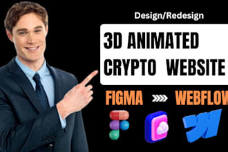 create webflow website, 3d interactive crypto website, figma to webflow