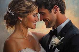 do couple portrait for wedding illustration