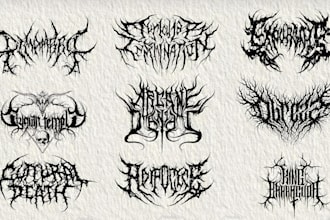 design death metal, black metal and heavy metal logo for your band