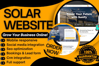 design professional solar website plumbing website roofing website hvac website