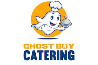 design eye catchy food, mascot logo very fast with super color