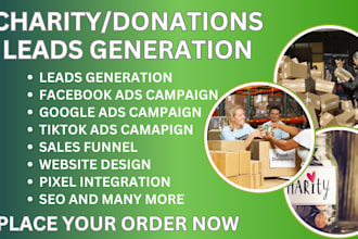 charity leads donation leads charity facebook ads campaign google ads campaign