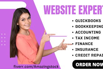 set accounting website bookkeeping quickbooks tax finance insurance landing page