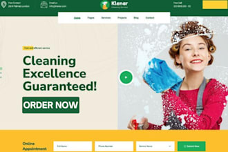 design cleaning service website janitorial office carpet house cleaning website