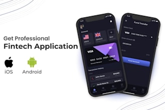 build custom fintech app, wallet app, transfer app, flutter app