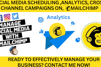 do social media scheduling, analytics, cross channel campaign on mailchimp