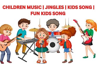 compose lyrics, sing children song, kids song nursery rhymes intro jingle music