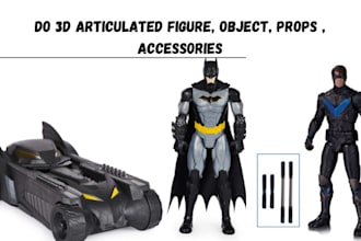 3d articulated figure, 3d object, miniature, 3d props, accessories for printing