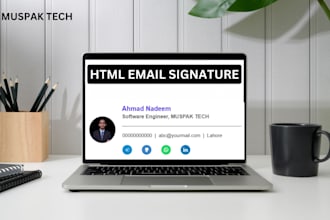 make clickable HTML email signature for gmail, outlook etc