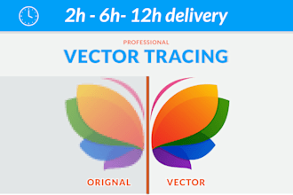 do vector tracing, redraw logo, convert image, raster to vector quickly