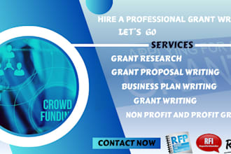 grant writing and submission, proposal, research, application, business plan