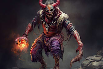 draw fantasy or horror character illustration
