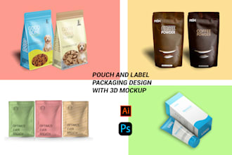 create product packaging pouch packaging and label packaging design